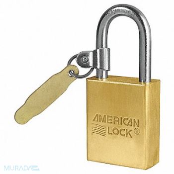 AMERICAN LOCK Keyed Padlock 3/4 in Rectangle Gold, 4EZN8