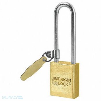 AMERICAN LOCK Keyed Padlock 3/4 in Rectangle Gold, 4EZP1