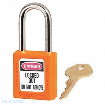 MASTER LOCK D1944 Lockout Padlock KD Orange 1-3/4 H, 4FG01