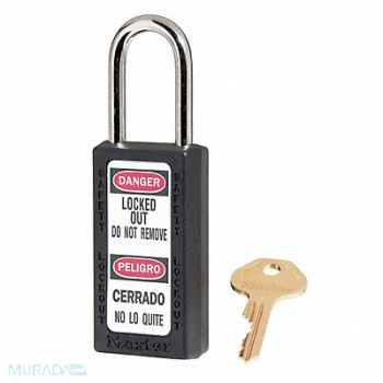 MASTER LOCK D1948 Lockout Padlock KD Black 3 H, 4FG06