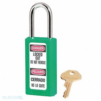 MASTER LOCK D1948 Lockout Padlock KD Green 3 H, 4FG08