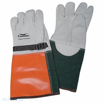 CONDOR Elec. Glove Protector 11 Wht/Org/Grn PR, 4FPG6
