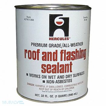 HERCULES Roof Flashing Sealant Black 1 Qt, 4FRT8