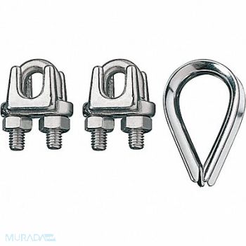 RONSTAN Wire Rope Clip and Thimble Kit 1/4 In, 4FRY9