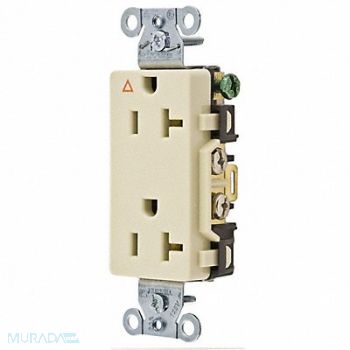 HUBBELL Receptacle Deco 20A 5-20R 125V Ivory, 4FTX3