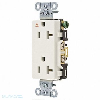 HUBBELL Receptacle Deco 20A 5-20R 125V White, 4FTX5