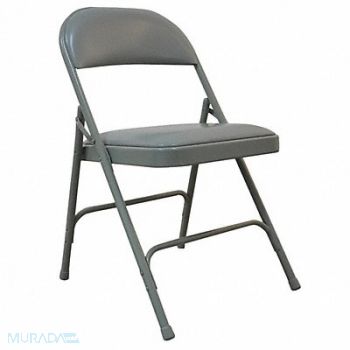 GRAINGER APPROVED Steel Chair with Vinyl Padded Gray, 4GE54