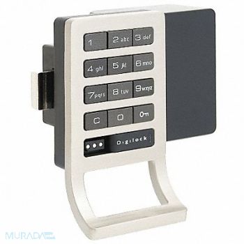 DIGILOCK Electronic Lock Brushed Nickel 12 Button, 4GGY3
