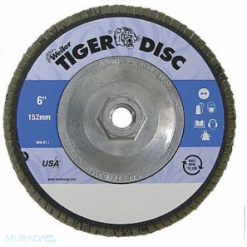 WEILER H7343 Fiber Disc 6 in Dia 5/8in Arbor 80 Grit, 4GJF8