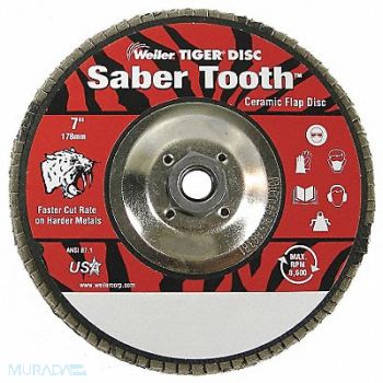 WEILER H7348 Arbor Mount Flap Disc 7in 80 Medium, 4GJH6