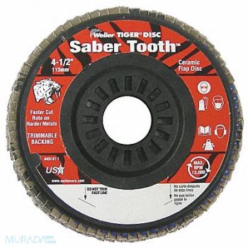 WEILER H7336 Arbor Mount Flap Disc 4-1/2in 80 Medium, 4GJH9