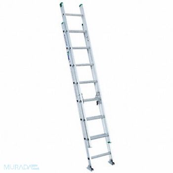 WERNER Extension Ladder Aluminum 16 ft II, 4GNK9