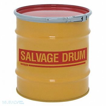 GRAINGER APPROVED Salvage Drum Yellow 18ga 1.2mm, 4GY34