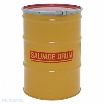GRAINGER APPROVED Salvage Drum Yellow 18ga 1.2mm, 4GY35