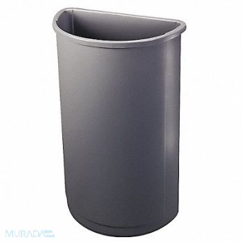 RUBBERMAID COMMERCIAL PRODUCTS Trash Can Half Round 21 gal Gray, 4HC04
