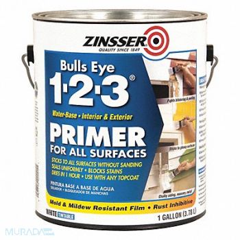 ZINSSER Stain Blocking Primer/Sealer White 1 gal, 4HFD3