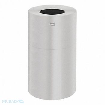 RUBBERMAID COMMERCIAL PRODUCTS Trash Can Round 35 gal Silver, 4HGR8