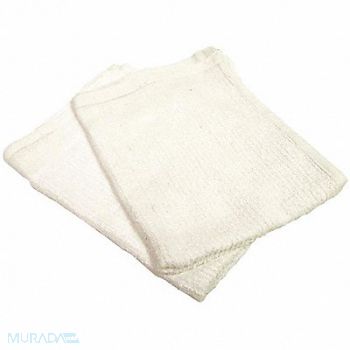 GRAINGER APPROVED White Cloth Rag Terry 14 x17 PK12, 4HP38