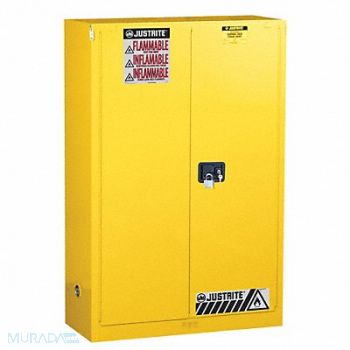 JUSTRITE E4579 Flammable Safety Cabinet 45 gal Yellow, 1YNE5