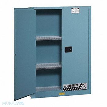 JUSTRITE Corrosive Safety Cabinet 45 gal Blue, 4HTY9