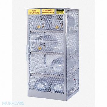 JUSTRITE Gas Cylinder Cabinet 60x32 Capacity 16, 4HUA3