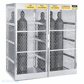 JUSTRITE Gas Cylinder Cabinet 60x32 Capacity 20, 4HUA5