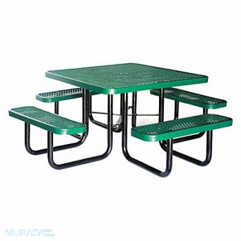 GRAINGER APPROVED E0148 Picnic Table 80 W x80 D Green, 4HUR2