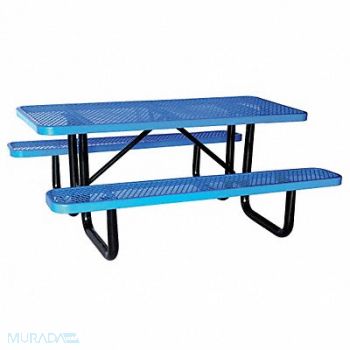 GRAINGER APPROVED E0150 Picnic Table 72 W x62 D Blue, 4HUR5