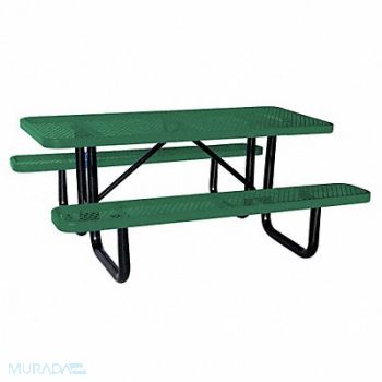 GRAINGER APPROVED E0150 Picnic Table 72 W x62 D Green, 4HUR6