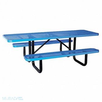 GRAINGER APPROVED Picnic Table 96 W x62 D Blue, 4HUR9
