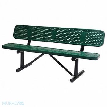 GRAINGER APPROVED E5610 Outdoor Bench 72 in L 31 in H GRN, 4HUU3