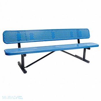 GRAINGER APPROVED E5611 Outdoor Bench 96 in L 31 in H BLU, 4HUU4