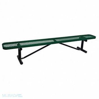 GRAINGER APPROVED E5613 Outdoor Bench 96 in L 16-3/8 in H Grn, 4HUU9