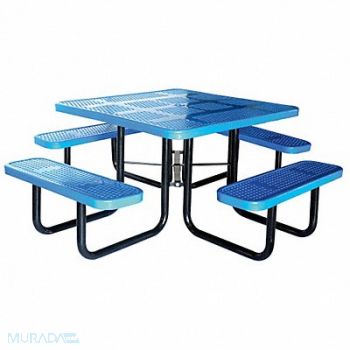 GRAINGER APPROVED E5614 Picnic Table 80 W x80 D Blue, 4HUV1