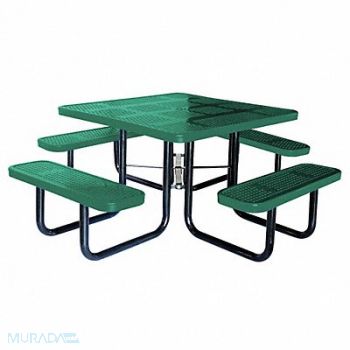 GRAINGER APPROVED E5614 Picnic Table 80 W x80 D Green, 4HUV2