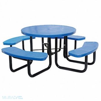 GRAINGER APPROVED E5615 Picnic Table 81 Dia Blue, 4HUV3