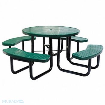 GRAINGER APPROVED E5615 Picnic Table 81 Dia Green, 4HUV4