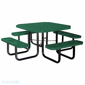 GRAINGER APPROVED E5616 Picnic Table 80 W x80 D Green, 4HUV6