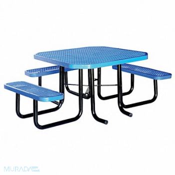 GRAINGER APPROVED Picnic Table 80 W x62-1/2 D Blue, 4HUV7