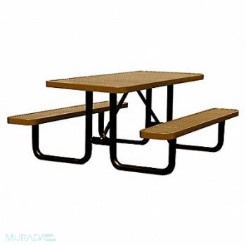 GRAINGER APPROVED E0150 Picnic Table 72 W x62 D Brown, 4HUX1