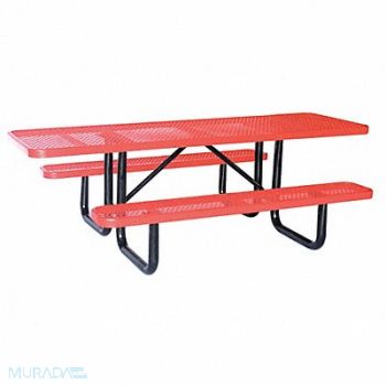GRAINGER APPROVED Picnic Table W x96 D Red, 4HUX4