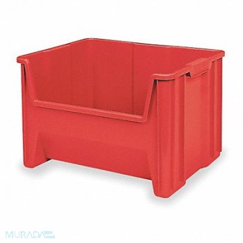 AKRO-MILS F8828 Stacking Bin Red Plastic 12 7/16 in, 4HY36