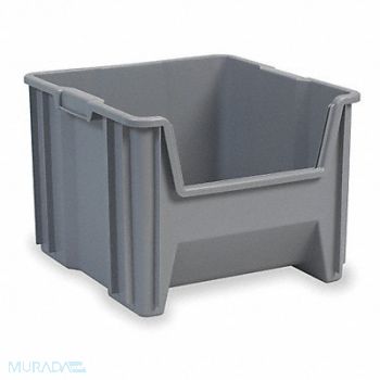 AKRO-MILS F8826 Stacking Bin Gray Plastic 12 1/2 in, 4HY47