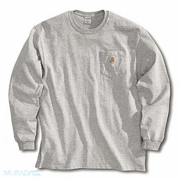 CARHARTT Long Sleeve T-Shirt Heather Gray 2XLT, 4JEZ2