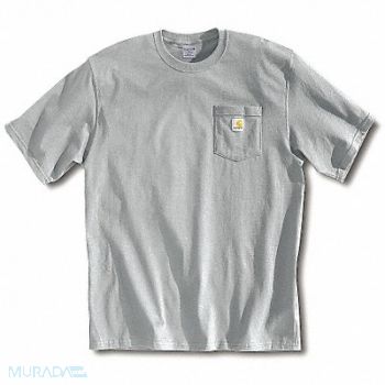 CARHARTT T-Shirt Heather Gray 4XL, 8EX89