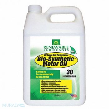 RENEWABLE LUBRICANTS Engine Oil 30 Bio-Synthetic 1gal, 4JPT3