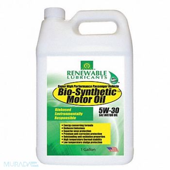 RENEWABLE LUBRICANTS Engine Oil 5W-30 Bio-Synthetic 1gal, 4JPT5