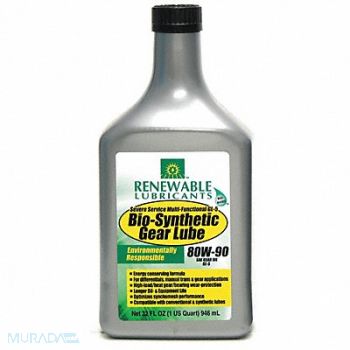 RENEWABLE LUBRICANTS Gear Oil Bio-Synthetic 1 Qt. 80W90, 4JPT6