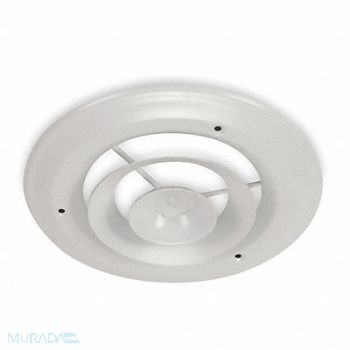 GRAINGER APPROVED Ceiling Diffuser Round Duct Size 6 Wht, 4JRK8