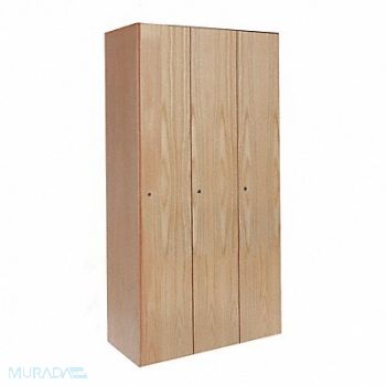 HALLOWELL Lckr 1x3Lckr Lt Wood 72 x36 x18 Assm, 4JWU5